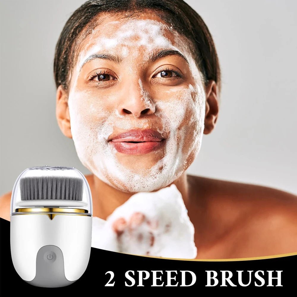 3 in 1 Ultrasonic Facial Cleanser Brush Electric Cleansing Face Brush 360 Rotate Deep Cleaning Brush Facial Skin Care Machine - urbinfinds