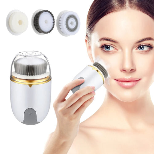 3 in 1 Ultrasonic Facial Cleanser Brush Electric Cleansing Face Brush 360 Rotate Deep Cleaning Brush Facial Skin Care Machine - urbinfinds