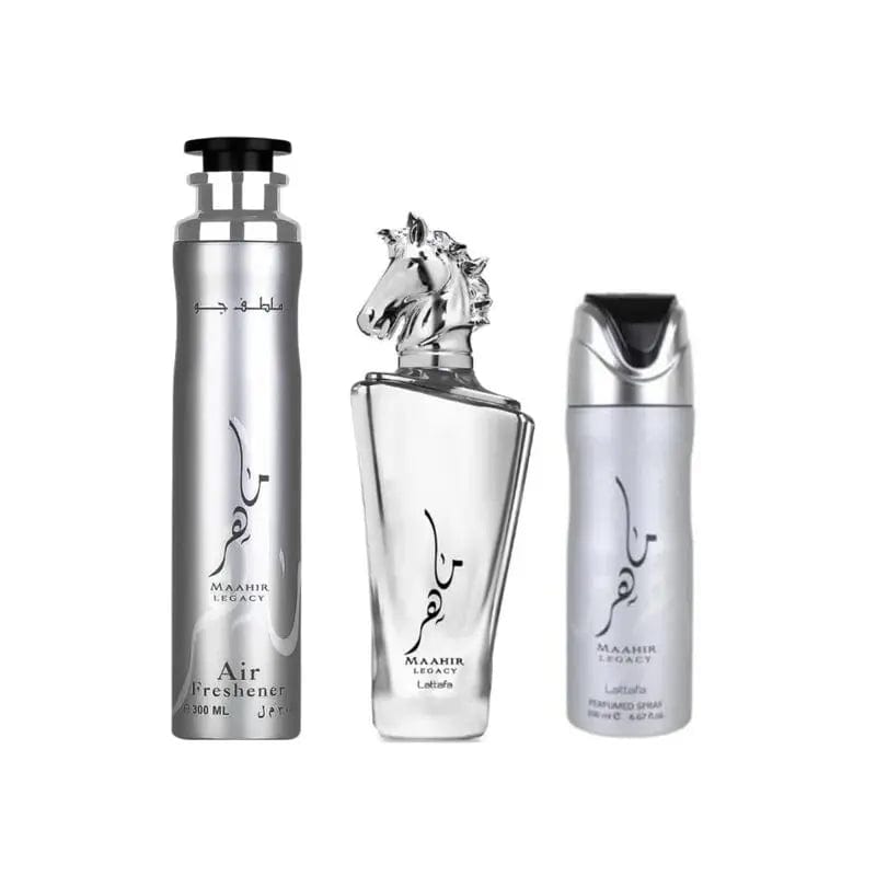 Maahir Legacy By Lattafa For Men 3Pcs Set EDP Spray