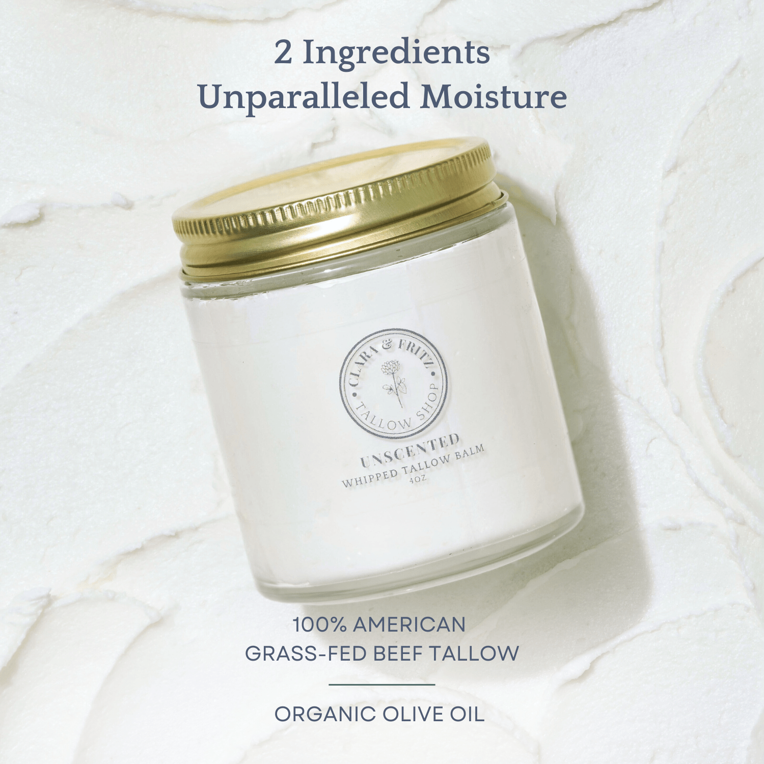 Unscented Whipped Tallow Balm Moisturizer